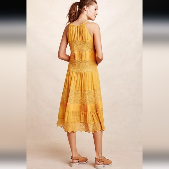 Anthropologie HD InParis Vallanella Dress In Marigold Yellow Size XS $250 - Picture 3 of 11